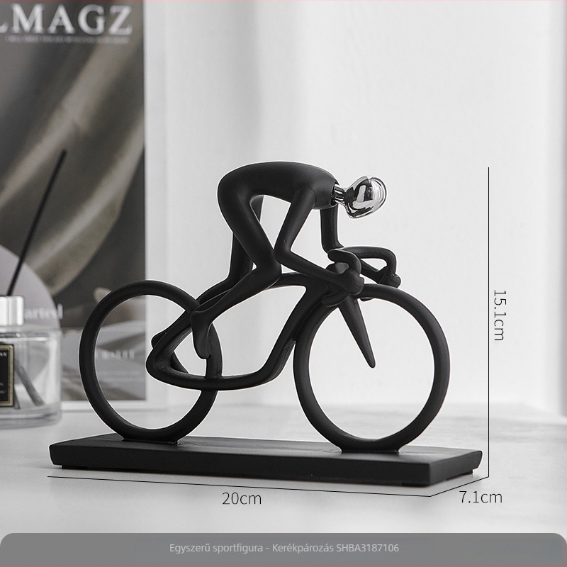 Bicikli figura asztali dísz – gyanta, modern minimalist stílus