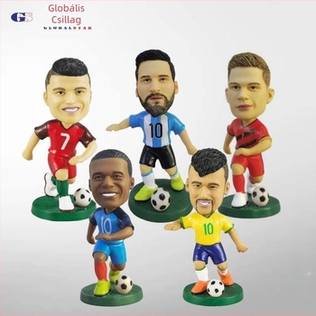Autó dekoráció és otthoni kiállítási figura: Messi, Neymar, Ronaldo és Mbappé • Anyag: Gyanta • Termék szám: WN-12 Football • Márka: Global Star (Craft) • Stílus: Modern minimalista