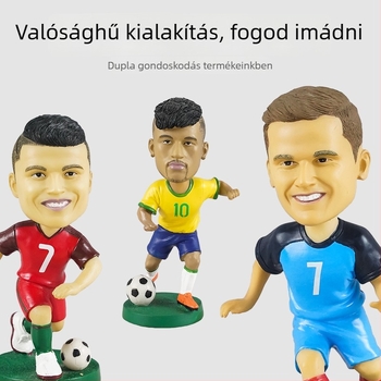 Autó dekoráció és otthoni kiállítási figura: Messi, Neymar, Ronaldo és Mbappé • Anyag: Gyanta • Termék szám: WN-12 Football • Márka: Global Star (Craft) • Stílus: Modern minimalista