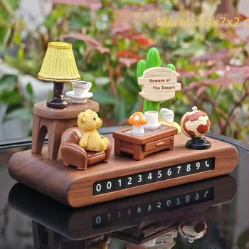 Ideiglenes parkolási jelzés telefonszámmal, diófából készült, Modell A-4, rejtett típus, logóval testreszabható, kézműves DIY