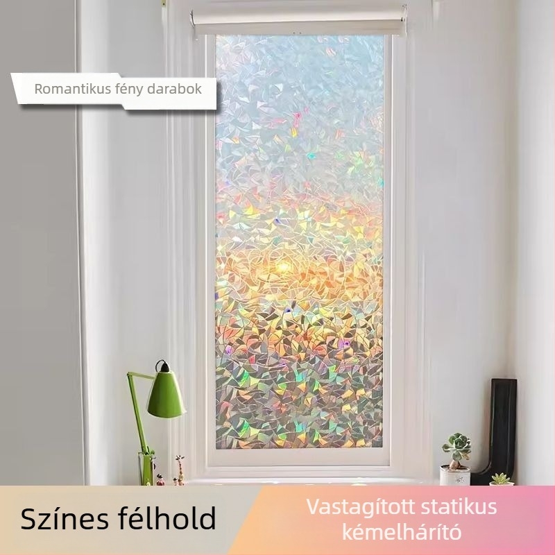 Üvegablak-film, Magánéletvédő film, Statikus ragasztó, Modern minimalista stílus, Egységes mintázat (PVC; statikus ragasztó; Modern Minimalist; Egységes mintázat; 1 lap)