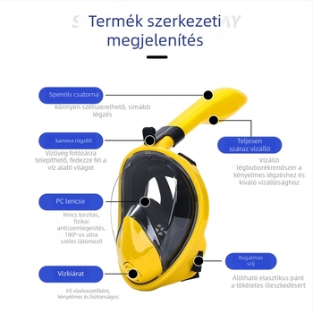 Folyadék-szilíkonból készült búvármaszk, myopia-kompatibilis, alámerüléshez