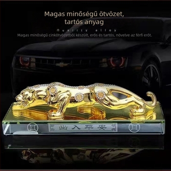 Leopard motívumú autódísz ötvözetből parfüm tartóval – kínai hagyományos stílus, Beautiful Car márka, béke megőrzése