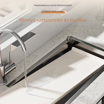 Konyhai ablakpárkány bővítőlemez – mágneses falra szerelés, fúrás nélkül, szénacélból, bővíthető tárolópolc keskeny ablakokhoz