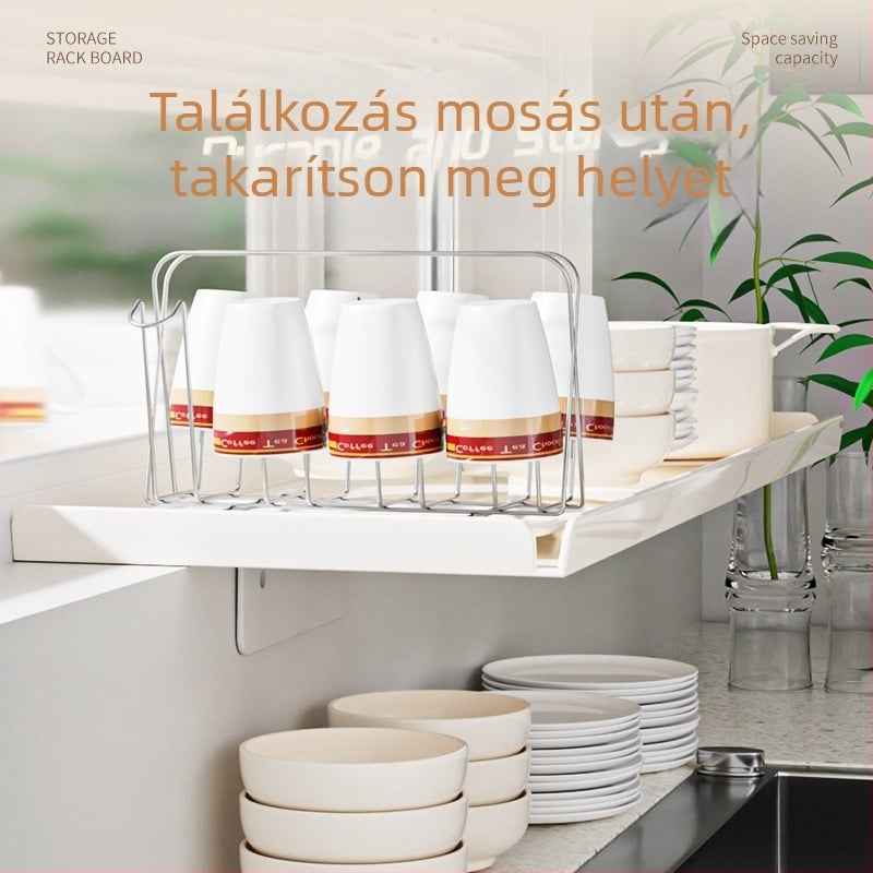 Konyhai ablakpárkány bővítőlemez – mágneses falra szerelés, fúrás nélkül, szénacélból, bővíthető tárolópolc keskeny ablakokhoz