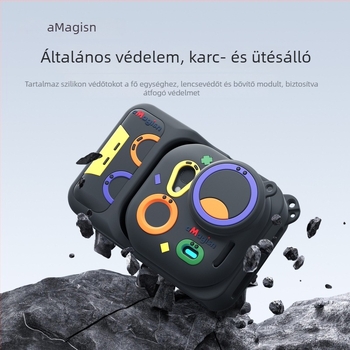 Amai szilikon védőtok Insta360 GO Ultrahoz – Tf22-a/b/c kompatibilis; tartalmaz lensvédő kupakot, nyakpántot, lencsevédő anti-lost zsinórt és logó matricát