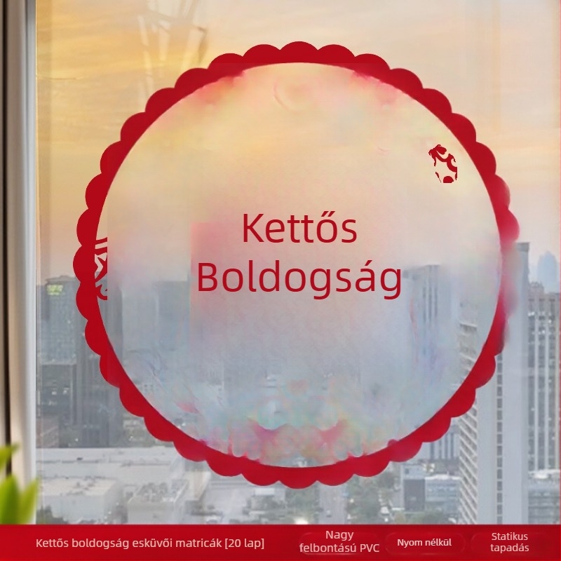 Esküvői elektrosztatikus ablakmatrica (PVC, Taocai, Nem importált, Kategória: Boldog szó)