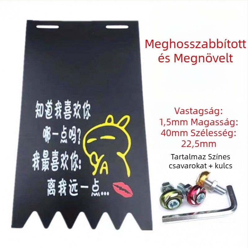 Hátsó kerék sárvédő, univerzális, szélesített és megvastított, motorkerékpárokhoz, elektromos járművekhez és háromkerekűekhez