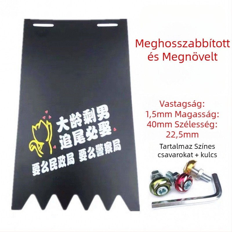 Hátsó kerék sárvédő, univerzális, szélesített és megvastított, motorkerékpárokhoz, elektromos járművekhez és háromkerekűekhez