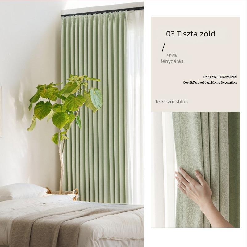 Kétoldalas jázmin mintás Chenille függönyök, Francia stílusú könnyű luxussal, Magas árnyékolás 71–99%, Nappali és hálószoba számára