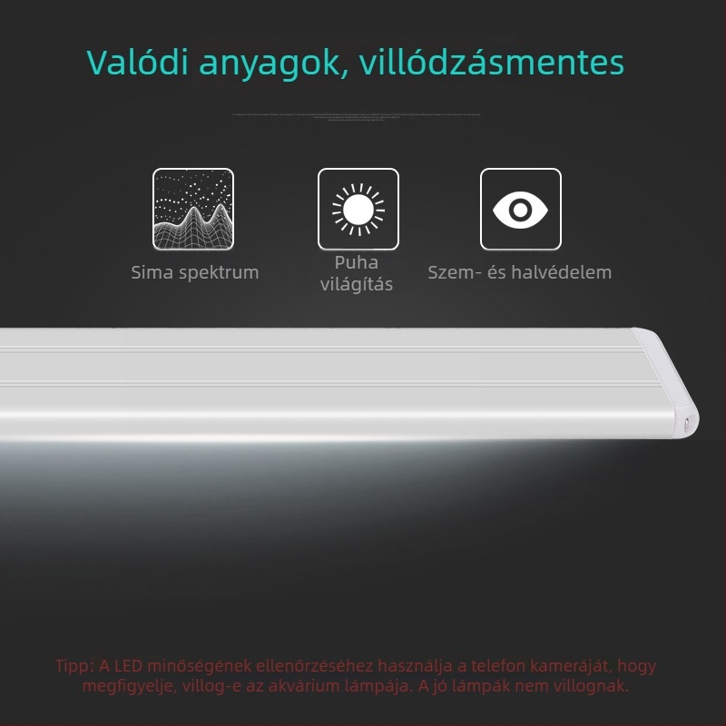 Ultra vékony LED akváriumi lámpa vízi növényekhez, kihúzható klipszes lámpatest
