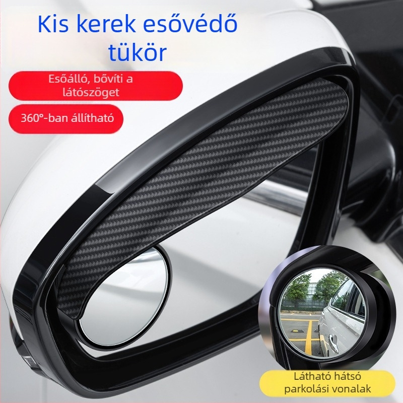 Chenyi ABS univerzális autó holttér-oltája – 360°-os tolató tükör esővédővel, univerzális illeszkedés, rögzítés klip + ragasztó