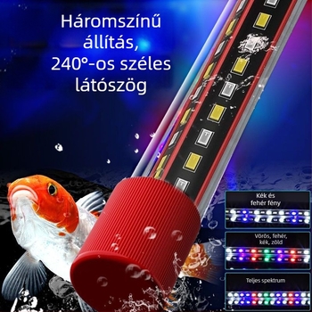 Akváriumi víz alatti világítótest, vízálló, energiatakarékos, nagy fényerő a színek és a hangulat fokozására