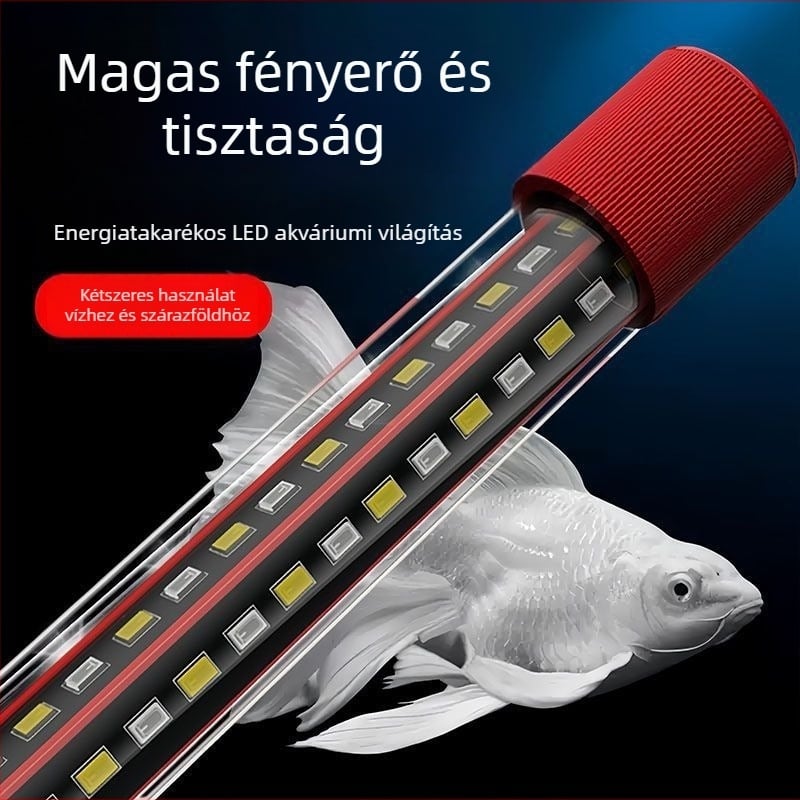 Akváriumi víz alatti világítótest, vízálló, energiatakarékos, nagy fényerő a színek és a hangulat fokozására