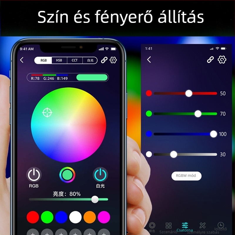 Anxin Bao akvarisztikai lámpa távirányítású intelligens vezérléssel, teljes spektrum, jelenetváltás
