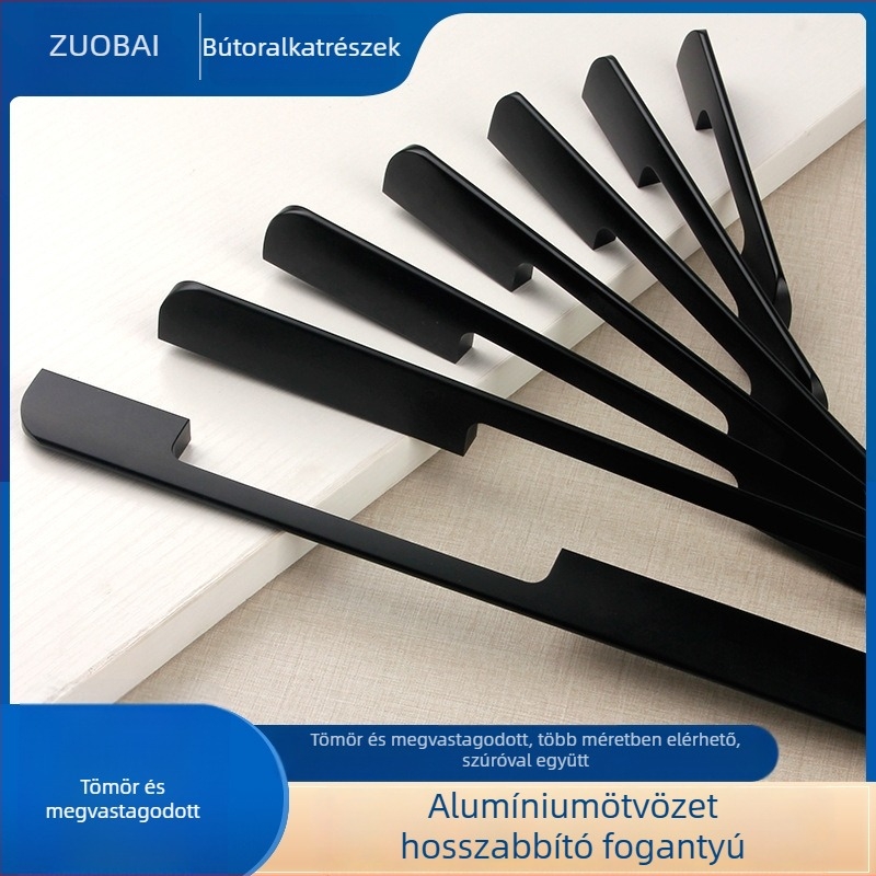 Gardróbajtó-fogantyú, modell F077, alumíniumötvözet, öntés nyomás alatt, rúd alakú, felületi rögzítés