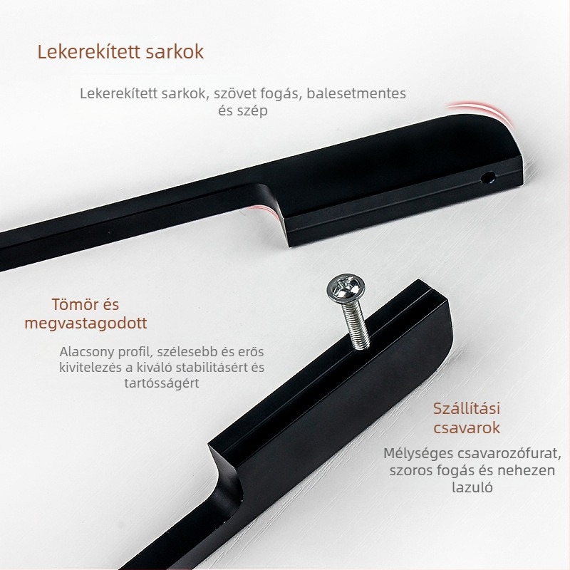 Gardróbajtó-fogantyú, modell F077, alumíniumötvözet, öntés nyomás alatt, rúd alakú, felületi rögzítés