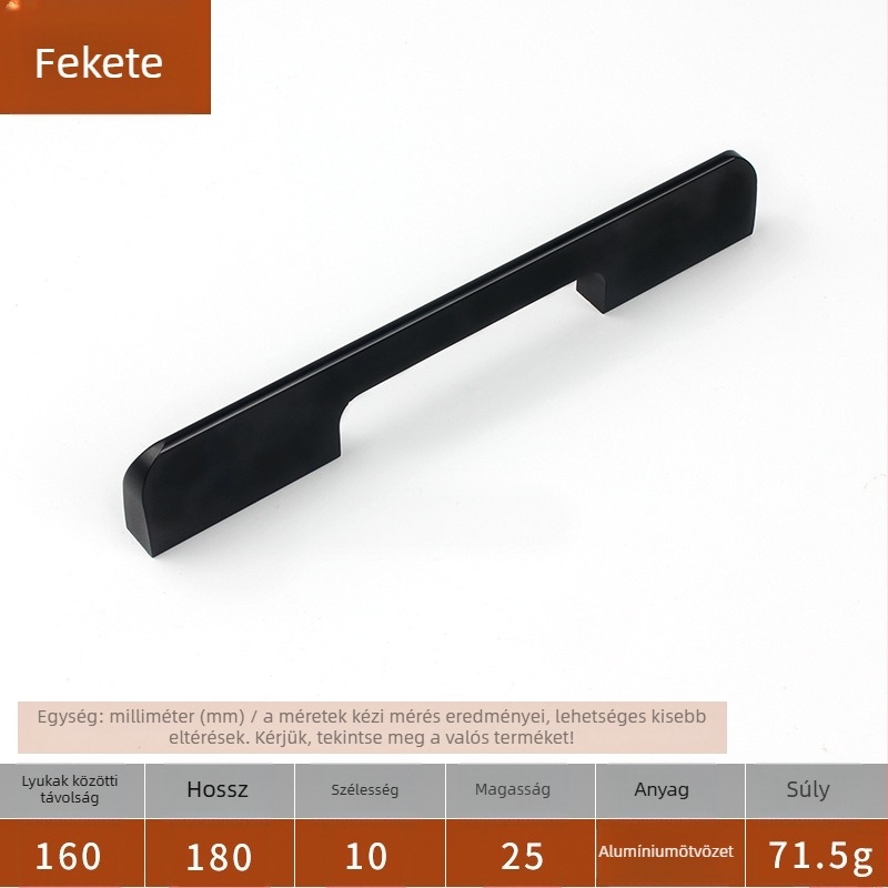 Gardróbajtó-fogantyú, modell F077, alumíniumötvözet, öntés nyomás alatt, rúd alakú, felületi rögzítés