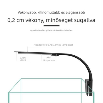 X5 Akvárium LED clip lámpa, nagy fényerő, kék-fehér fény, vékony kivitel, kis akváriumokhoz