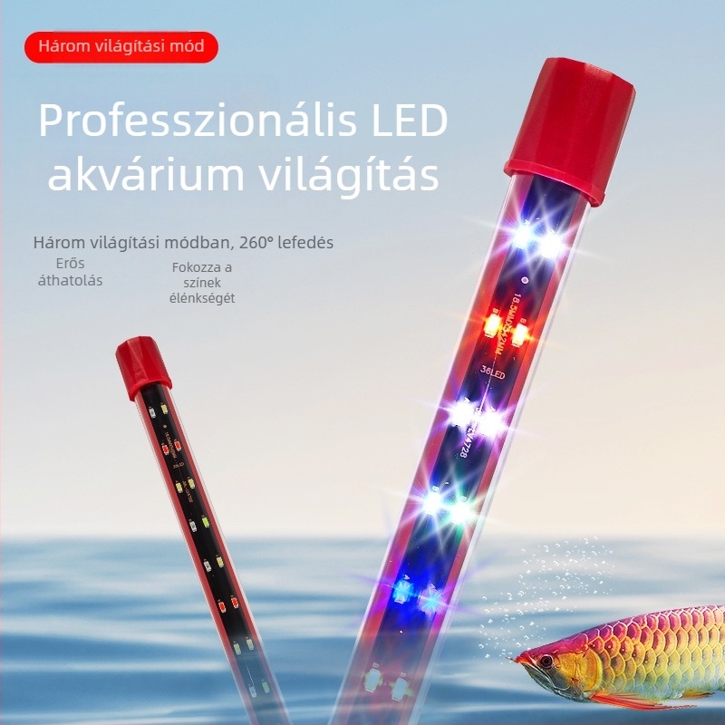 T8 LED vízálló alatti akváriumi világítás, színváltó, drákóhalak számára