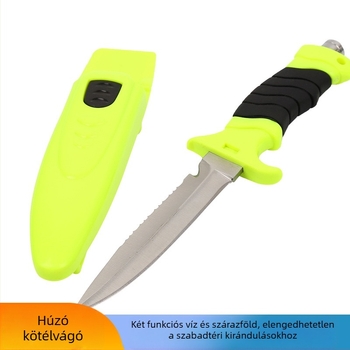Runxiang Vízmentő Kötelevágó Kés — rozsdamentes acél, többfunkciós, világító, vízi mentéshez és tűzvédelmi beavatkozásokhoz