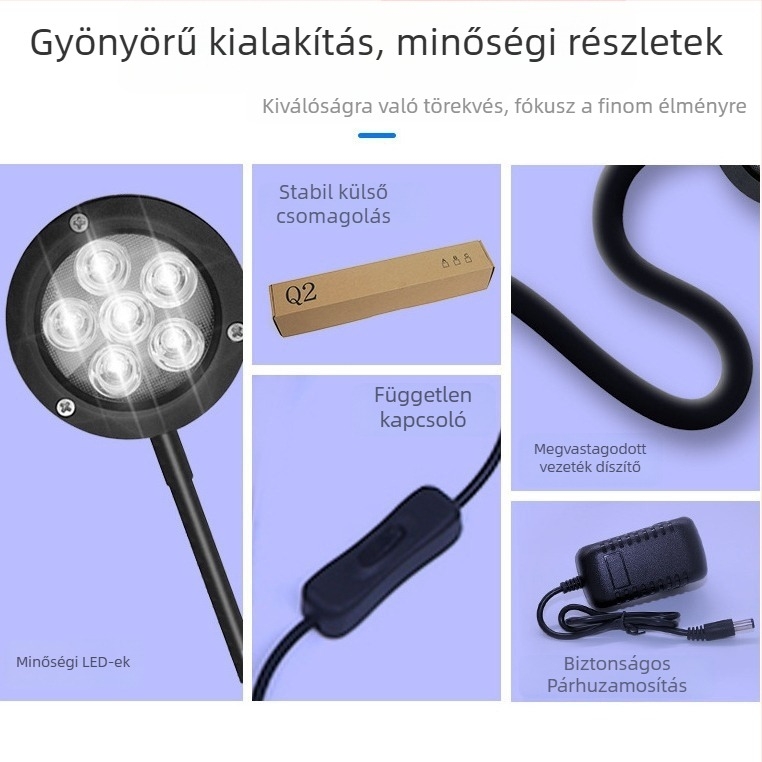 Crown GAKO tengeri akváriumi LED-lámpa Q2-B -A, alumíniumötvözet, korallmedencékhez, vízi növényekhez és algákhoz