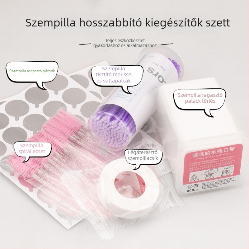 Yuetang márkával ellátott szempilla hosszabbítás alap kiegészítő készlet – lélegző szempillaszalag, spirál kefével, szalonok számára