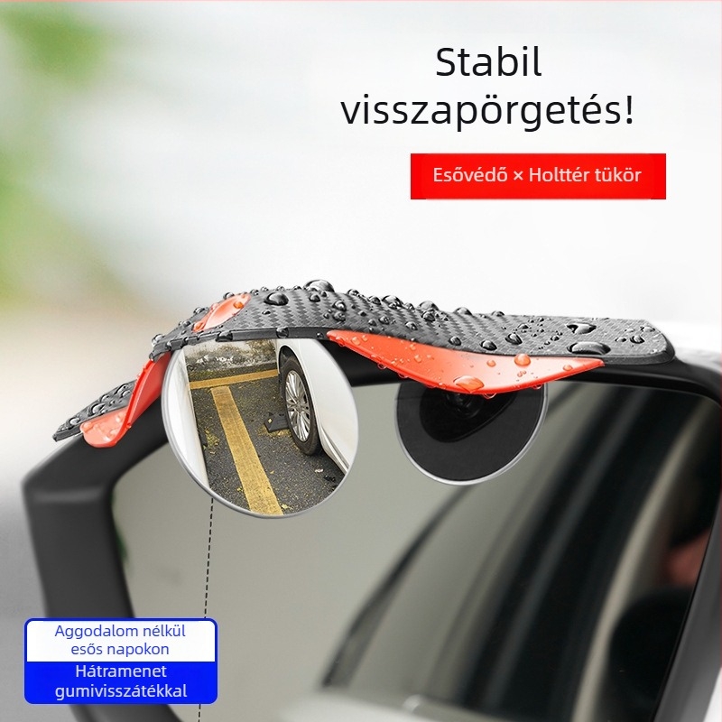 Runner Autóhátsó nézet vakfolt kiegészítő tükör – felső kis kör alakú tükörrel, rendkívül tiszta visszaverődés, integrált 360° autóhasználathoz