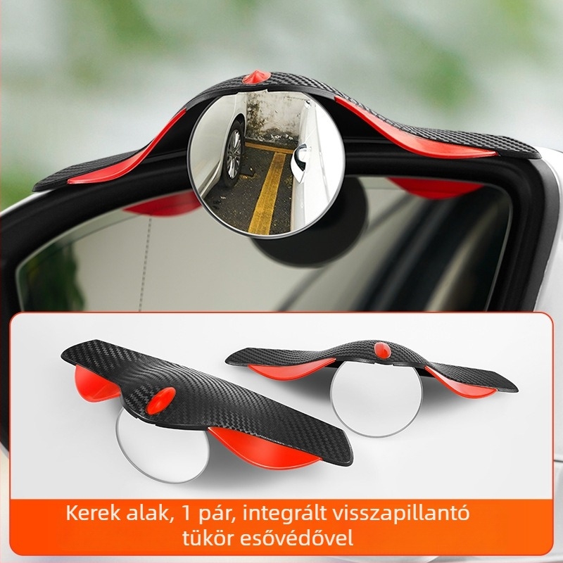 Runner Autóhátsó nézet vakfolt kiegészítő tükör – felső kis kör alakú tükörrel, rendkívül tiszta visszaverődés, integrált 360° autóhasználathoz