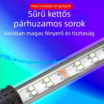 Alámerülő LED akváriumi világítás színváltóval és kapcsolóval, vízálló, teljesítmény opciók 4W-16W