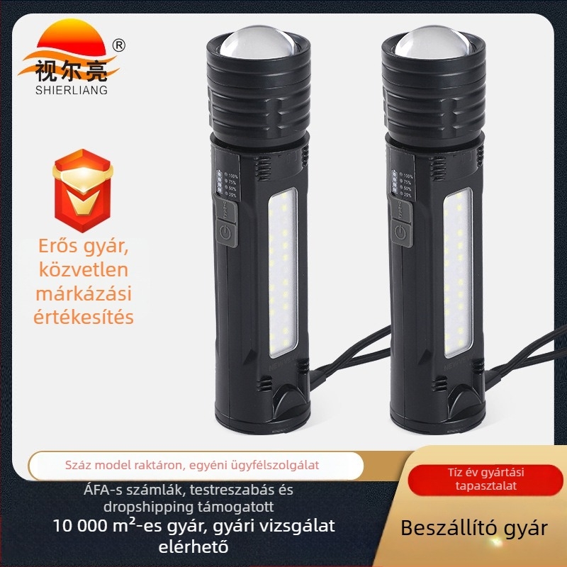 Kültéri lézeres zseblámpa, újratölthető, 20 W, 4800 mAh, 360° forgás, hatótáv ≥ 500 m
