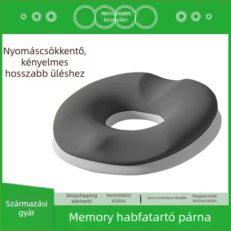 Memóriahabos üléspárna Ice Silk huzattal, szellőző, hosszú üléshez, iroda és autó használatra, nyomáscsökkentés