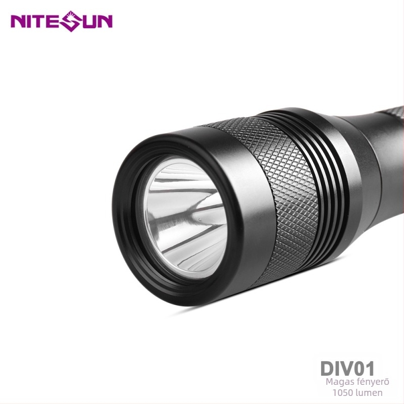 MITESUN DIV01 Professzionális búvárlámpa LED 10W, 2400mAh akkumulátor, 200–500 m hatótávolság, 360° forgatás, töltővel együtt