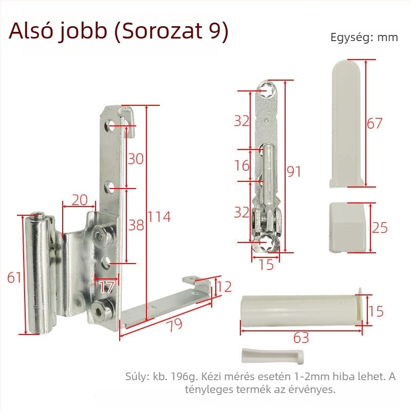 Ajtó- és ablakpánt vasból, galvanizált felülettel, általános vastag pánt, modell Corner hinge