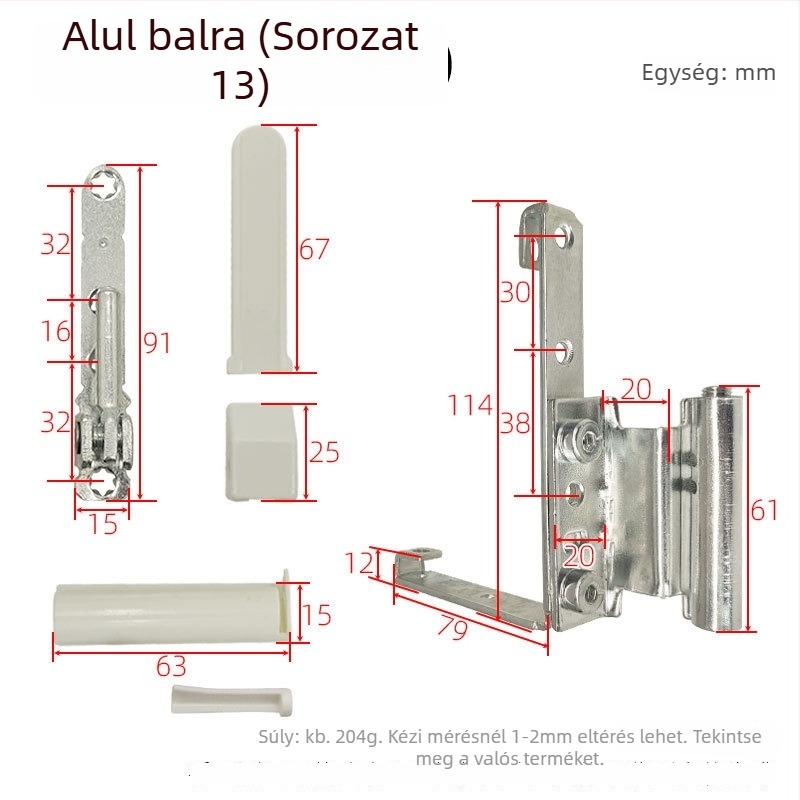 Ajtó- és ablakpánt vasból, galvanizált felülettel, általános vastag pánt, modell Corner hinge