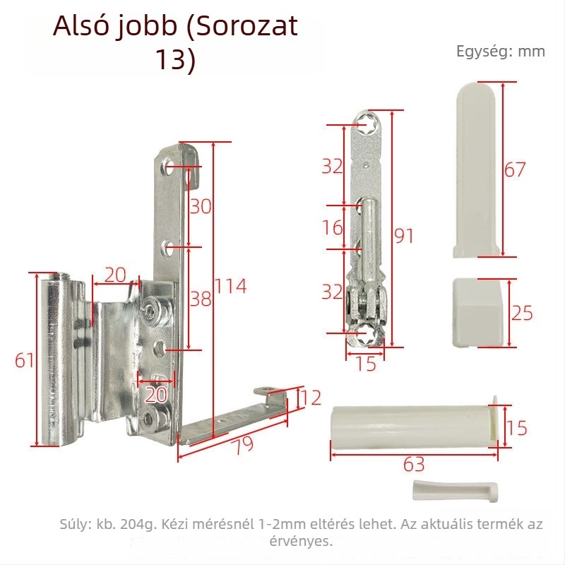 Ajtó- és ablakpánt vasból, galvanizált felülettel, általános vastag pánt, modell Corner hinge