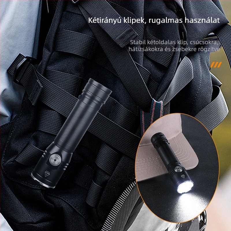 Kültéri zseblámpa 20W, 350+ lm, 1x18650 akkumulátor, vízálló, hatótávolság 200 m-ig