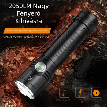 Integrált többfunkciós, nagy fényerejű LED zseblámpa, 20W, 350+ lm, újratölthető 1x18650-nel, vízálló, 100–200 m hatótáv