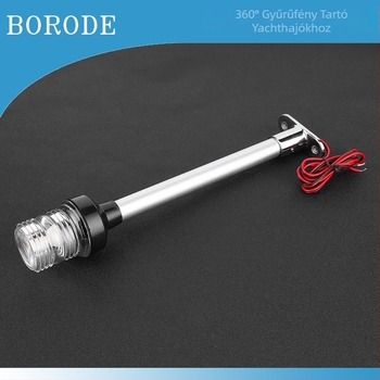 LED tengeri navigációs lámpa állvánnyal, 360° fény, 12-24V, 316 rozsdamentes acél