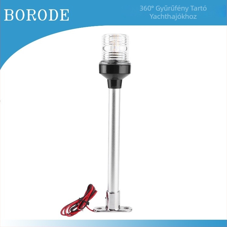 LED tengeri navigációs lámpa állvánnyal, 360° fény, 12-24V, 316 rozsdamentes acél