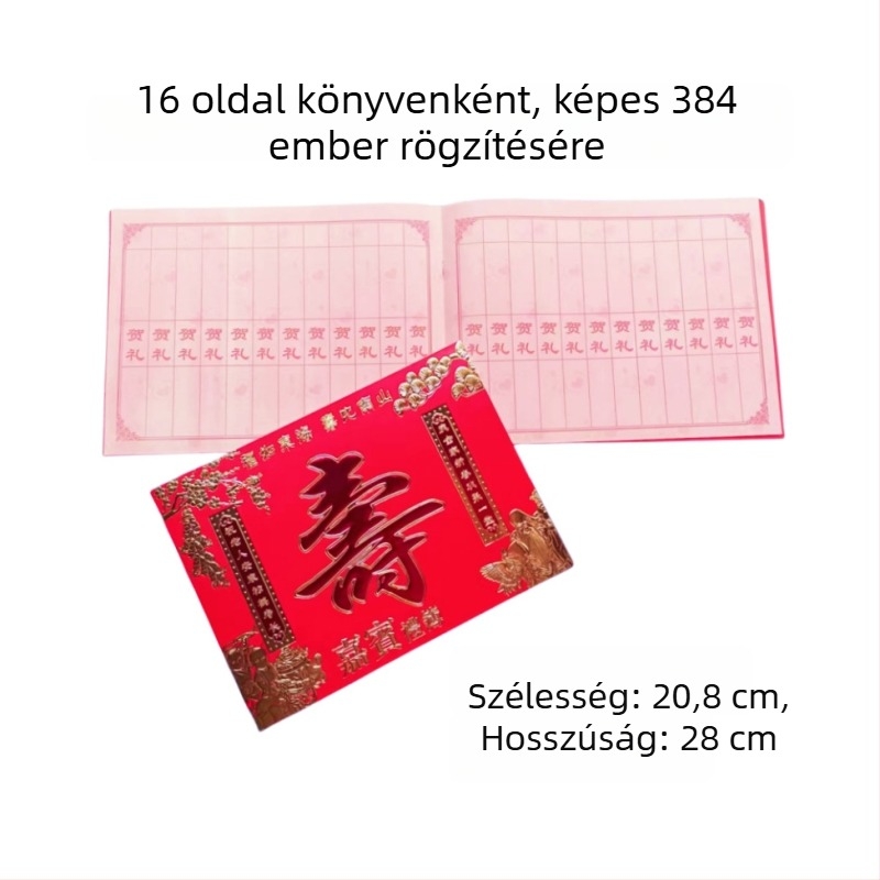 Esküvői vendégkönyv — anyag: papír; csomagolás: PP zacskó; márka: Yongji; kategória: concierge könyv; felhasználás: esküvő