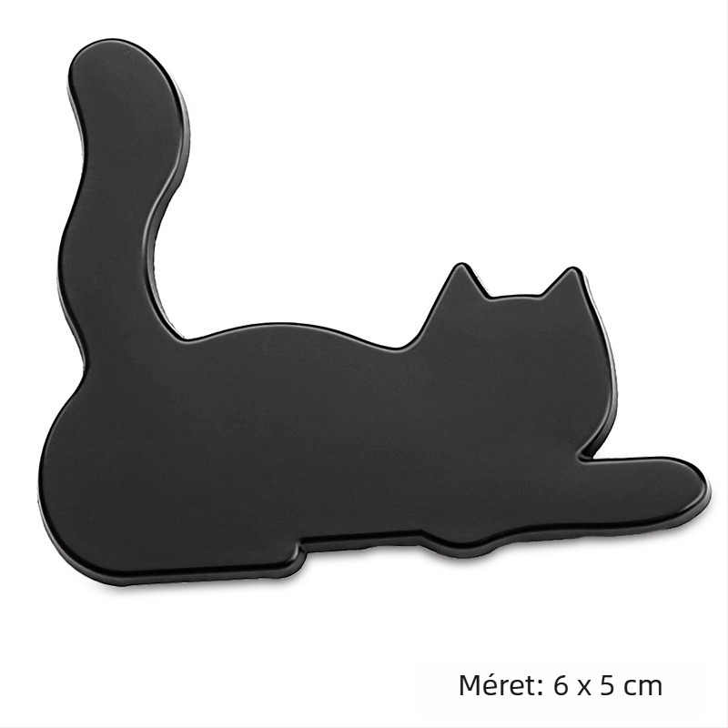 Fémes 3D macska autómatrica – Cartoon balerinás macska dizájn, ragasztós karosszériás matrica Ora Good Cat
