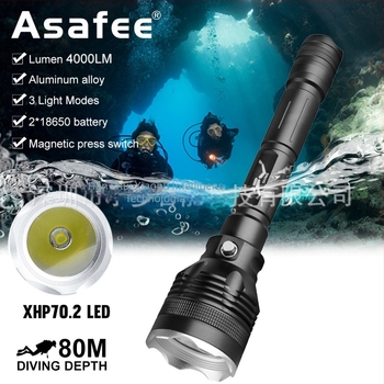 P70 LED búvárfény, 3000 lumen, víz alatti keresés és mentés