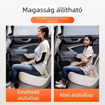 Autóba szerelhető laptop asztal és hátsó ülésre hajtogatható asztal – többfunkciós, műanyag, pattintós rögzítés, Shunwei, általános kompatibilitás