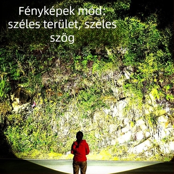 LED zseblámpa zoommal, USB-s újratöltés, alumínium-ötvözet test, 1200mAh akkumulátor, hatótávolság 200–500 m
