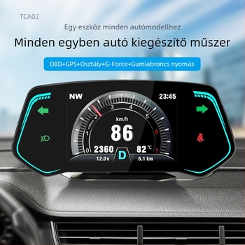 OBD LCD műszerfal, modell TCA02, táplálás OBD interfészen keresztül, bemeneti jel OBD, súly 327 g