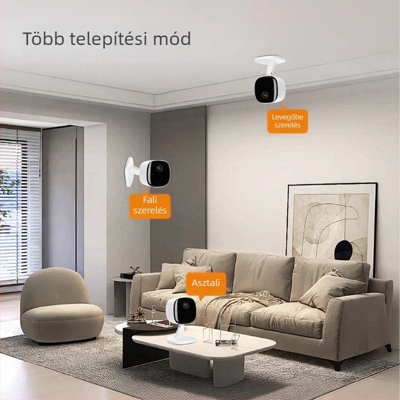 Belső használatra szánt okos kamera kétirányú beszéddel, 1080p, 4 mm optika, éjjellátás