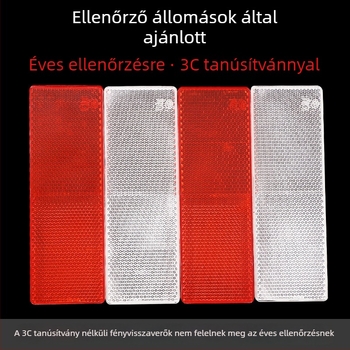 Kamiontest-reflektor matrica, piros-fehér műanyag jelölő matrica, ragasztóval, éjjellátásért