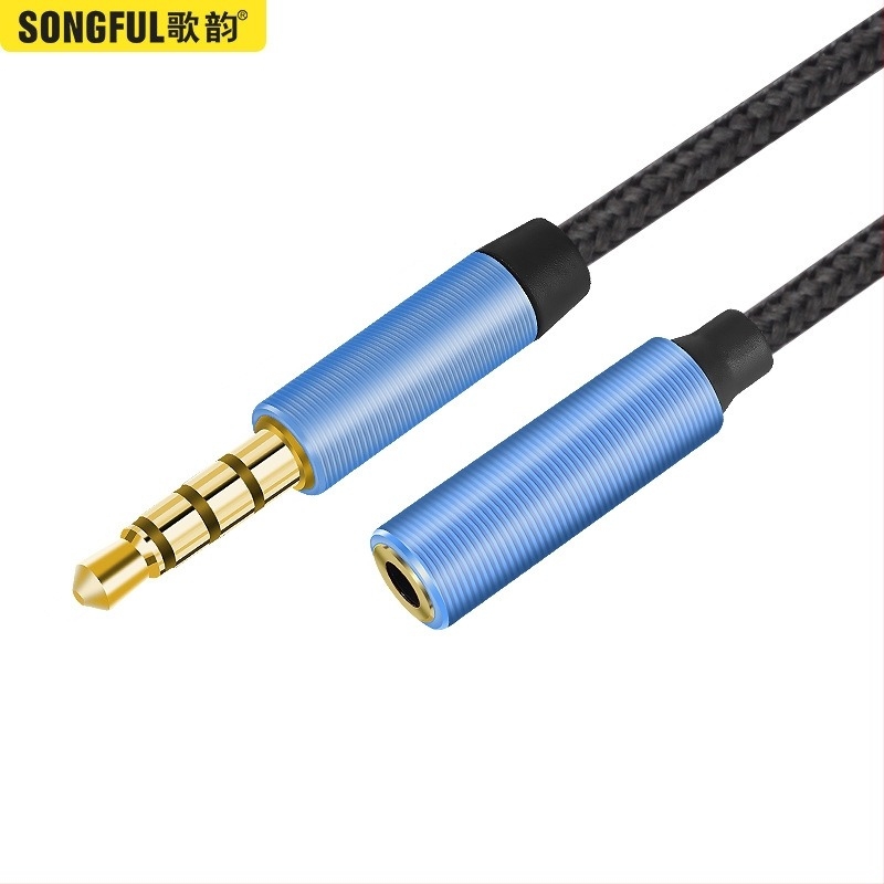 3,5 mm-es AUX hosszabbító kábel — aranyozott érintkezők, rézmag, TPE burkolat, modell M5S