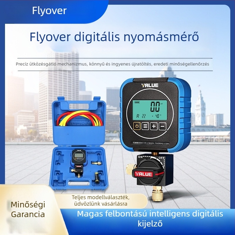Flyover VMG-1-S-L Digitális nyomásmérő autóklímához – hűtőközeg